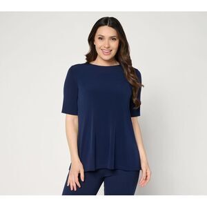 Liberare Women's Top Sz S Essentials Liquid Knit A-Line Blue A682069